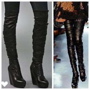 Elizabeth & James OTK stretch leather wedge 8.5